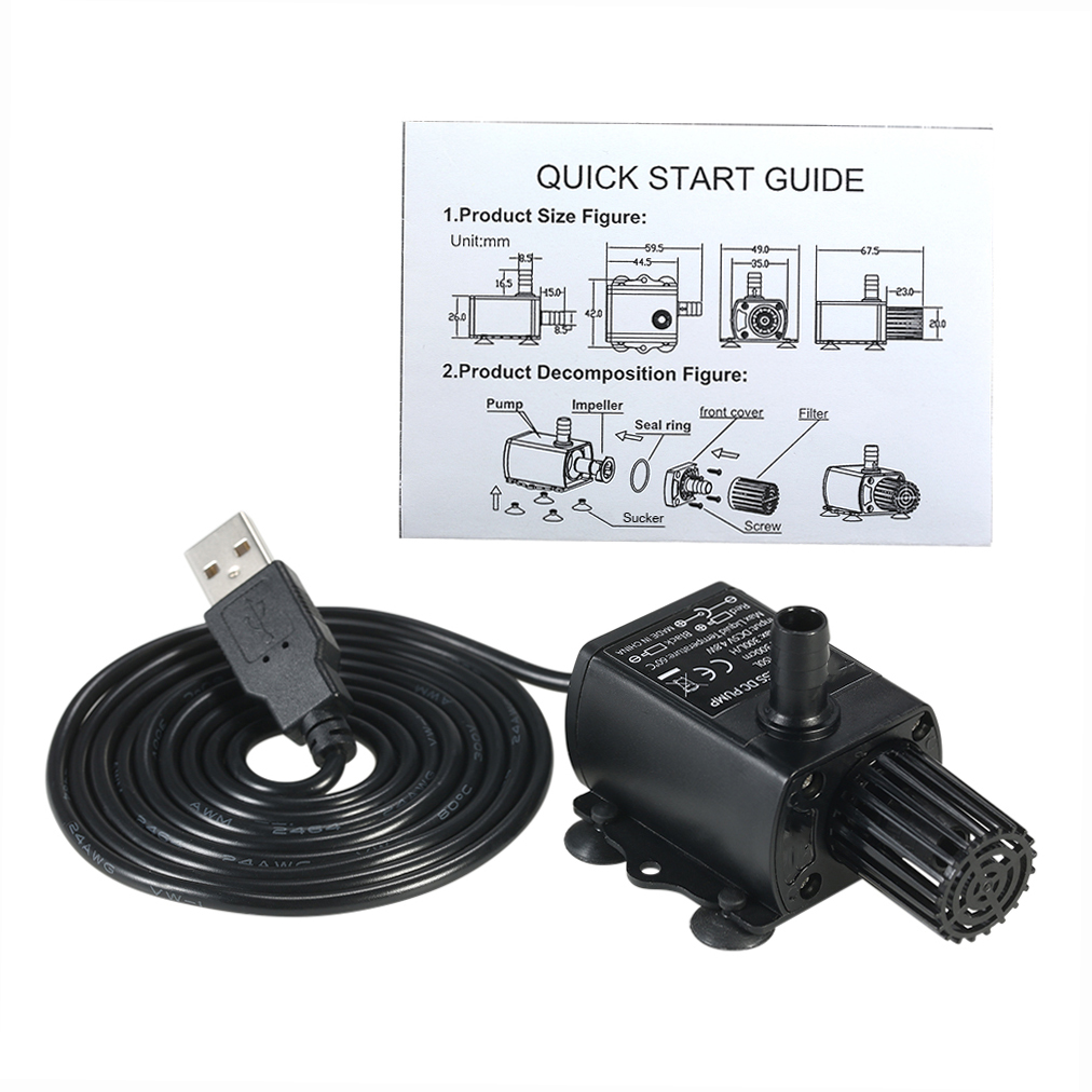 فائقة الهدوء USB صغير DC5V 4.8 - مراجعة Water Pump Submersible Mini وسعره