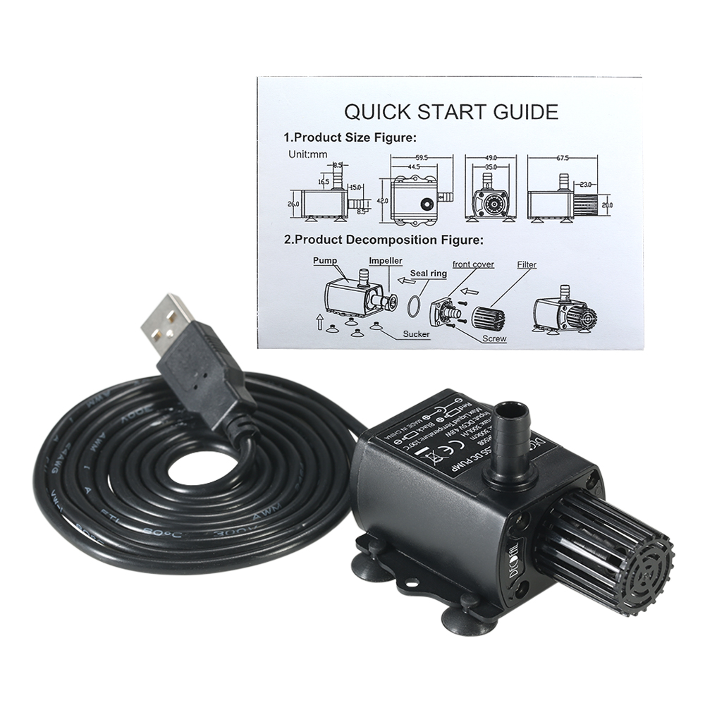 USB DC5V 4.8 واط فائقة الهدوء  - مراجعة Water Pump Submersible Mini وسعره